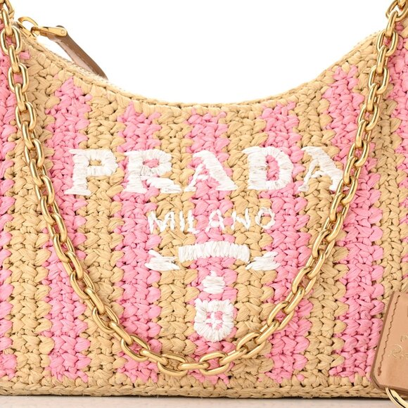 Yarn Raffia Effect Crochet Striped Re-Edition 2005 Shoulder Bag - Picture 5 of 6